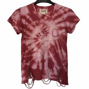 Anthropologie Pepin Tie Dye Macrame Tee XS